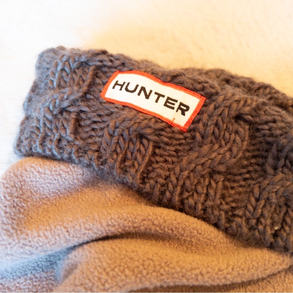 Hunter Cable Knit Welly Boot Socks Charcoal Gray ML US8-10 EU39-42 - Picture 3 of 5